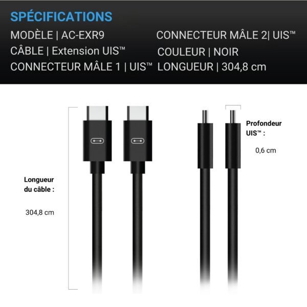AC INFINITY Câble d'extension UIS vers UIS, Mâle vers Mâle, 3 m – Image 4