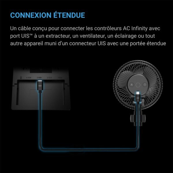 AC INFINITY Câble d'extension UIS vers UIS, Mâle vers Mâle, 3 m – Image 2