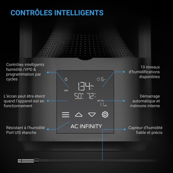 AC INFINITY CLOUDFORGE T3, Humidificateur, 4.5L, avec sonde, contrôle intelligent, brumisation ciblée – Image 3