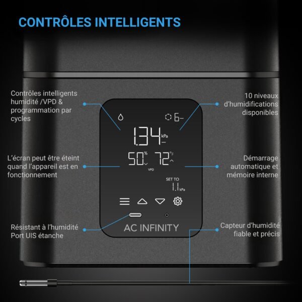 AC INFINITY CLOUDFORGE T7, Humidificateur, 15L, avec sonde, contrôle intelligent, brumisation ciblée – Image 3