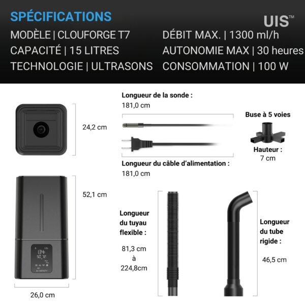 AC INFINITY CLOUDFORGE T7, Humidificateur, 15L, avec sonde, contrôle intelligent, brumisation ciblée – Image 6