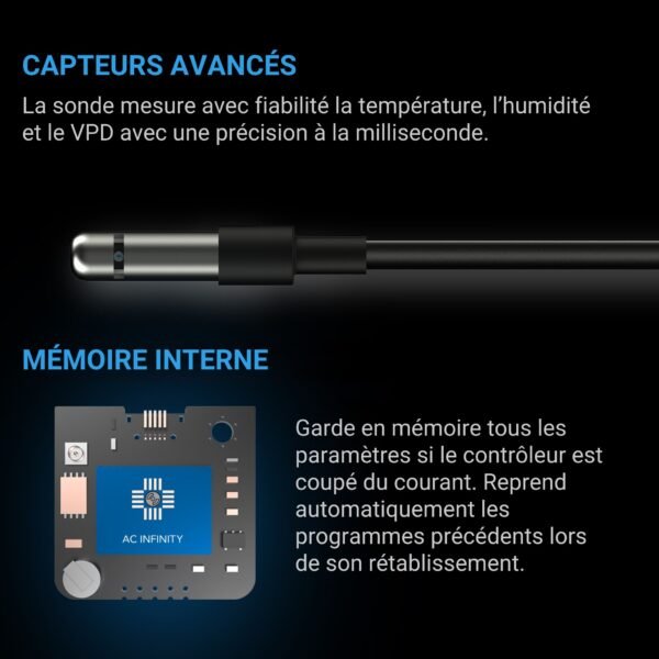 AC INFINITY CONTROLLER 69 PRO, Programmes indépendants pour 4 appareils, VPD, Température, Humidité, Plannings, Bluetooth + Wifi – Image 5