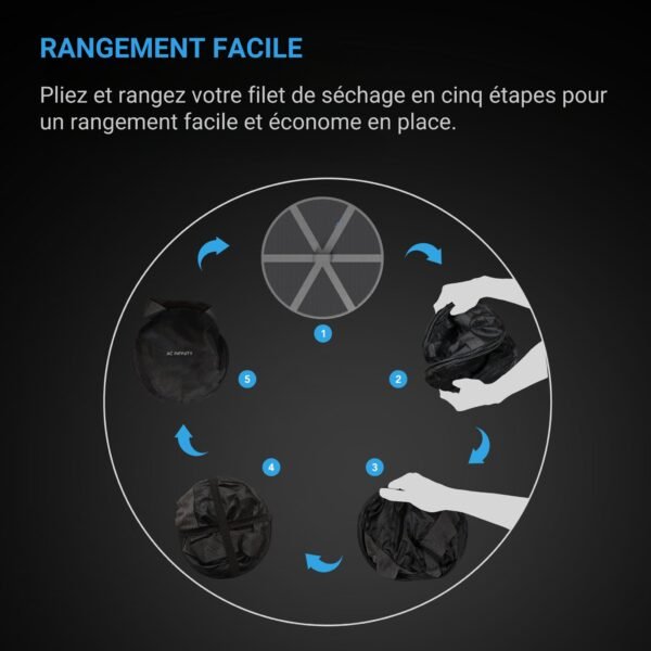 AC INFINITY Filet de séchage suspendu à 4 étages, diamètre 45 cm – Image 4