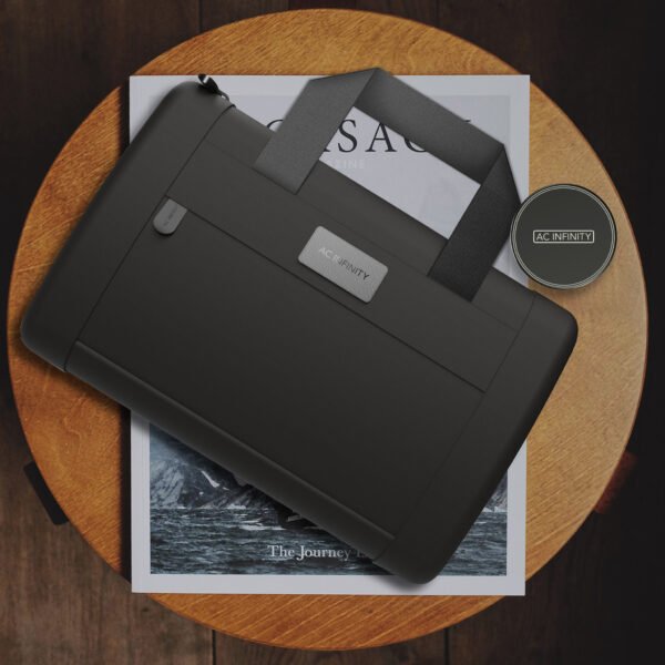 AC INFINITY Sac à main anti-odeurs, noir, avec tissu en nylon 900D et doublure en charbon actif – Image 7