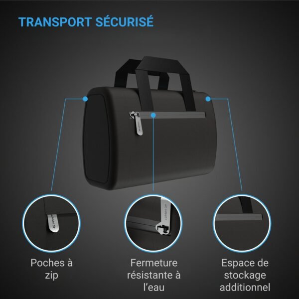 AC INFINITY Sac à main anti-odeurs, noir, avec tissu en nylon 900D et doublure en charbon actif – Image 4