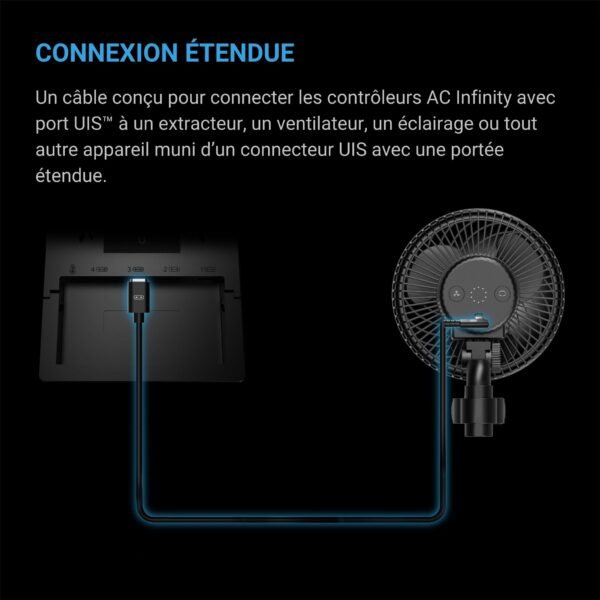 AC INFINITY Câble d'extension UIS vers UIS, coudé en "L", Mâle vers Mâle, 3 m – Image 2