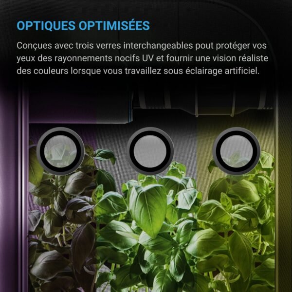 AC INFINITY Lunettes pour salle de culture, avec 3 verres de correction des couleurs – Image 2