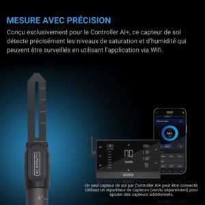 AC INFINITY Sonde de sol exclusivement pour Controller AI+, surveille les niveaux d’humidité et de saturation, résistance à l’eau IP67