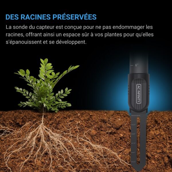 AC INFINITY Sonde de sol exclusivement pour Controller AI+, surveille les niveaux d'humidité et de saturation, résistance à l'eau IP67 – Image 5