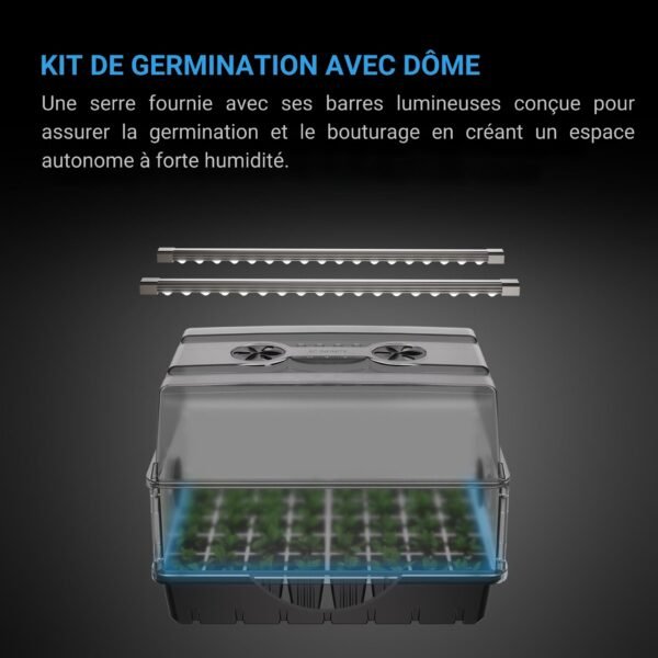 AC INFINITY Serre de germination et bouturage avec rehausse, avec éclairage LED Samsung LM301H EVO, plateau 5x8 – Image 2