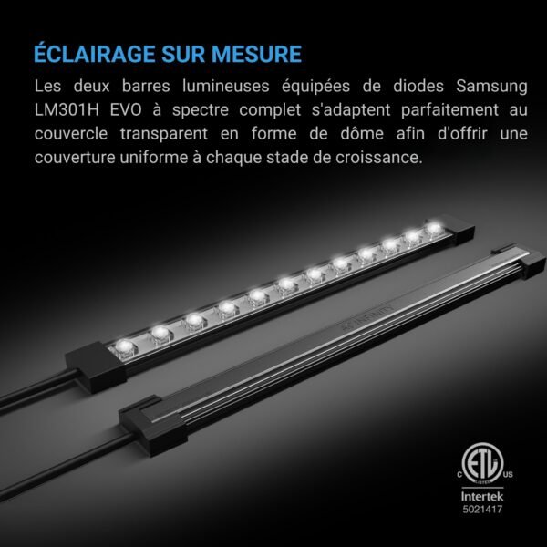 AC INFINITY Serre de germination et bouturage avec rehausse, avec éclairage LED Samsung LM301H EVO, plateau 5x8 – Image 5