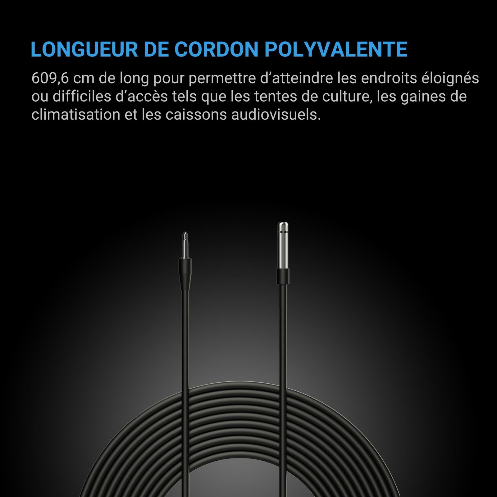 AC INFINITY Capteur de climat pour Controller 69 Pro, Pro+ et Appareils UIS, mesures précises de témpérature, humidité et VPD, 609,6 cm – Image 3