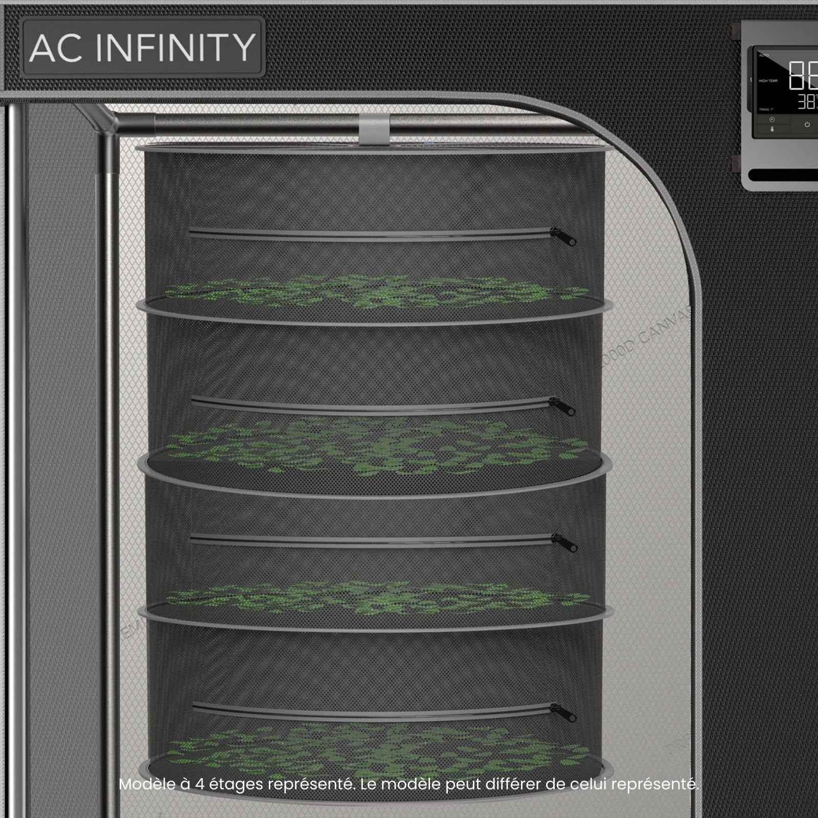 AC INFINITY Filet de séchage suspendu à 6 étages, diamètre 60 cm – Image 6
