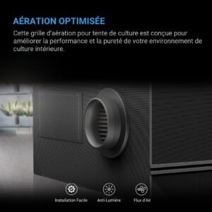 AC INFINITY Grille d’aération Ø200mm, Anti-Lumière et Anti-Poussière, Lot de 2