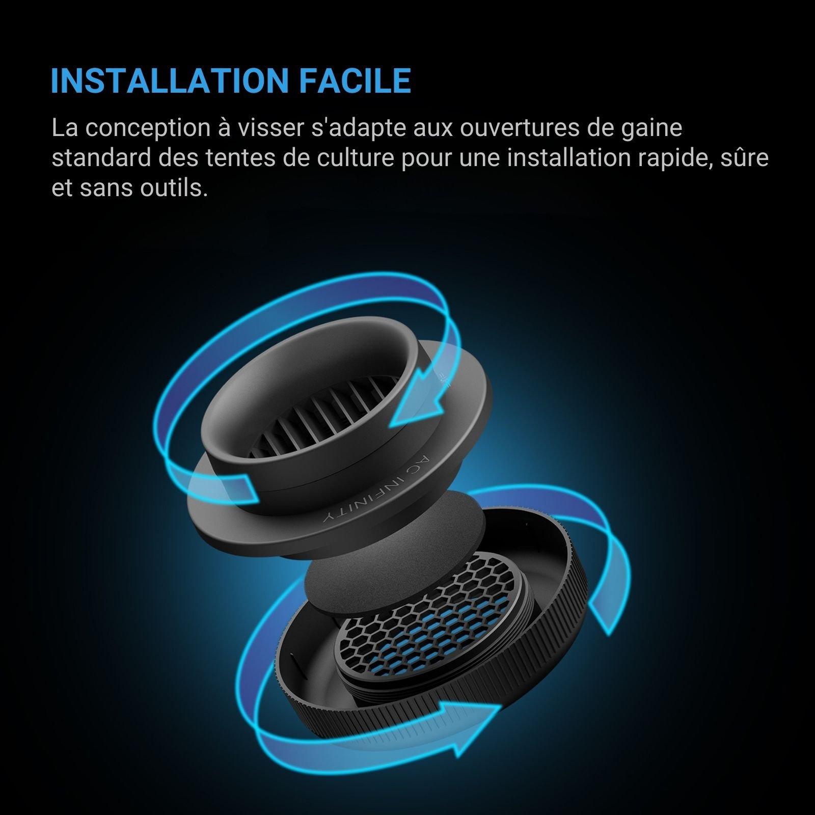 AC INFINITY Grille d'aération Ø150mm, Anti-Lumière et Anti-Poussière, Lot de 2 – Image 6