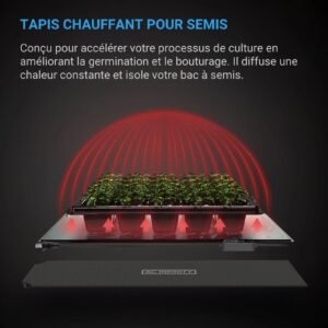 AC INFINITY SUNCORE H3, Tapis Chaufant pour Semis avec Contrôleur de Température, IP-67, 25,4 x 52,7 cm