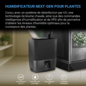 AC INFINITY CLOUDFORGE T5, Humidificateur 9L, Brumisation Froide et Chaude, Contrôle du VPD et de l&rsquo;Humidité, avec Sonde