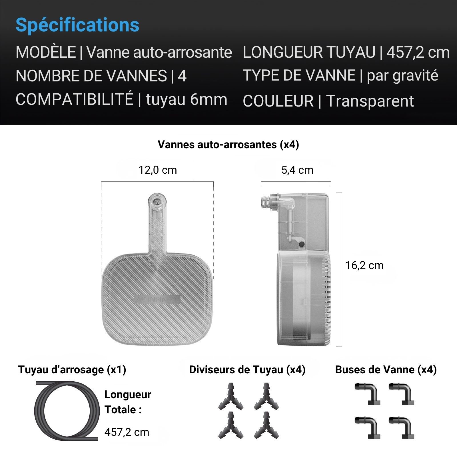 AC INFINITY Kit de Remplissage Automatique pour Base Auto-Arrosante, Lot de 4 – Image 6