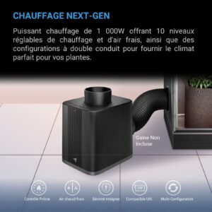 AC INFINITY THERMOFORGE S7, Chauffage pour plantes 1000W, avec 10 Niveaux de Chauffage, Pilotable via Contrôleur UIS
