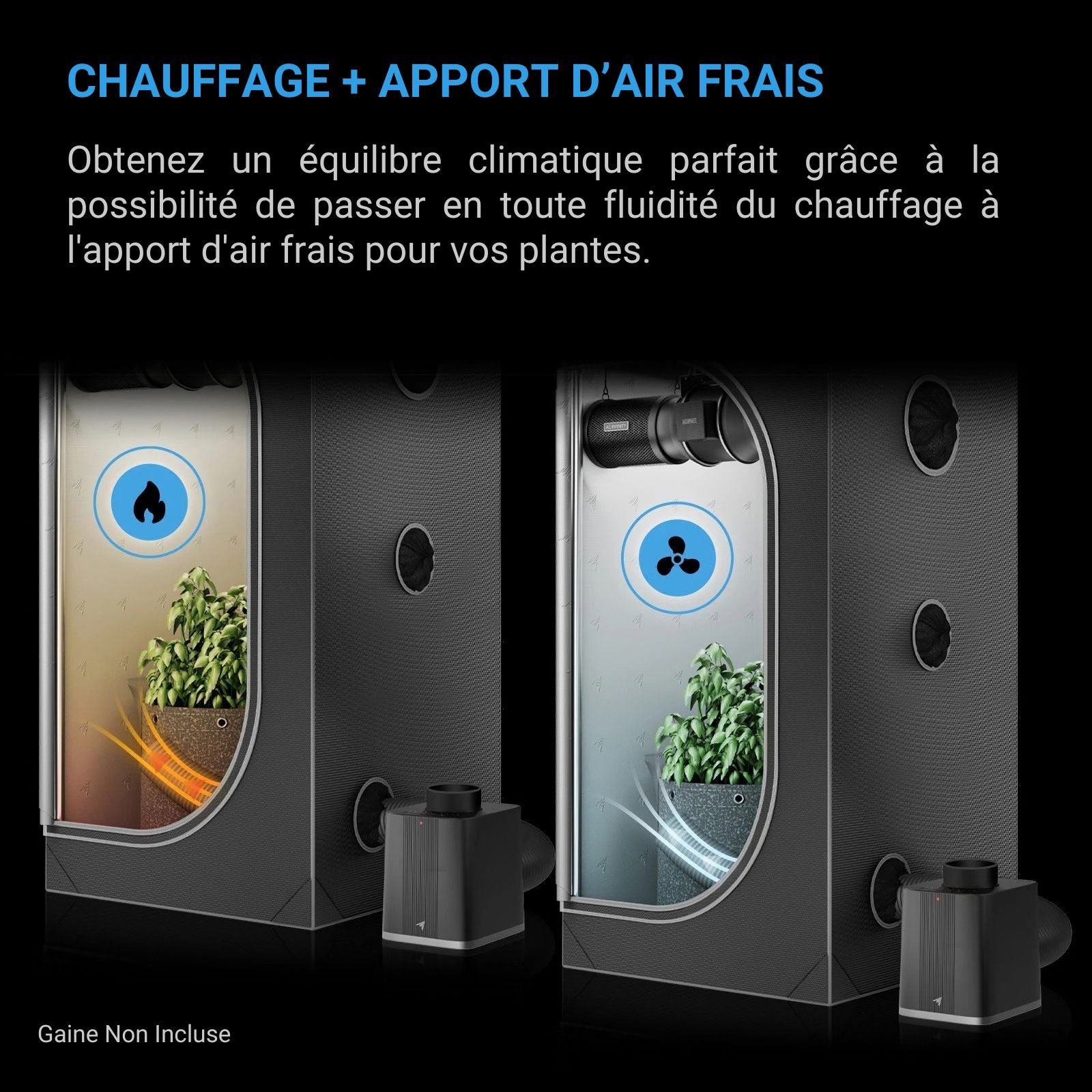 AC INFINITY THERMOFORGE S7, Chauffage pour plantes 1000W, avec 10 Niveaux de Chauffage, Pilotable via Contrôleur UIS – Image 5