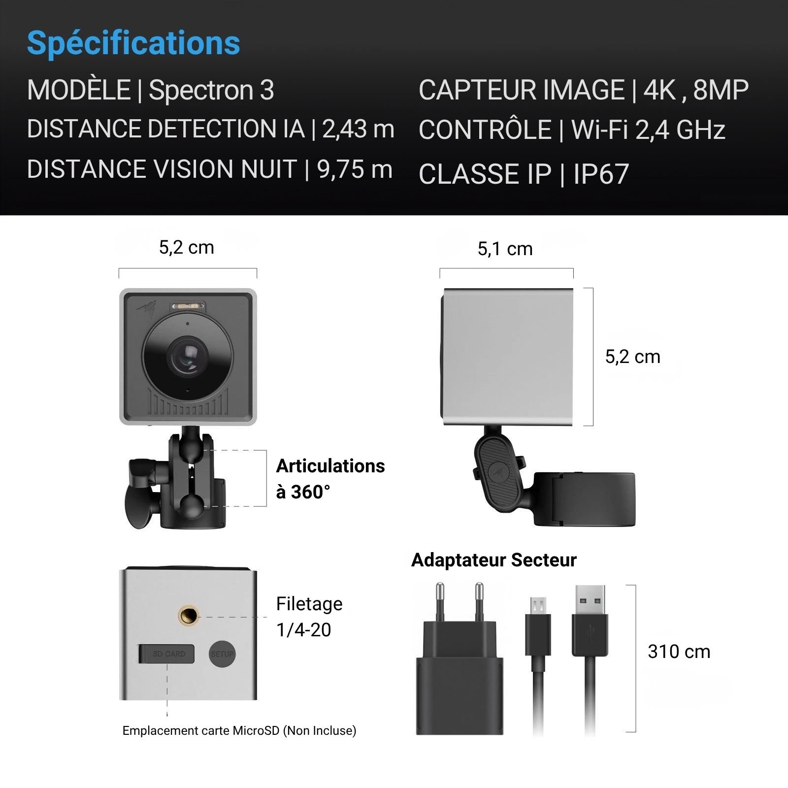 AC INFINITY SPECTRON 3, Caméra 4K avec Analyse par IA, Suivi Avancé de la Santé et de la Croissance des Plantes – Image 8